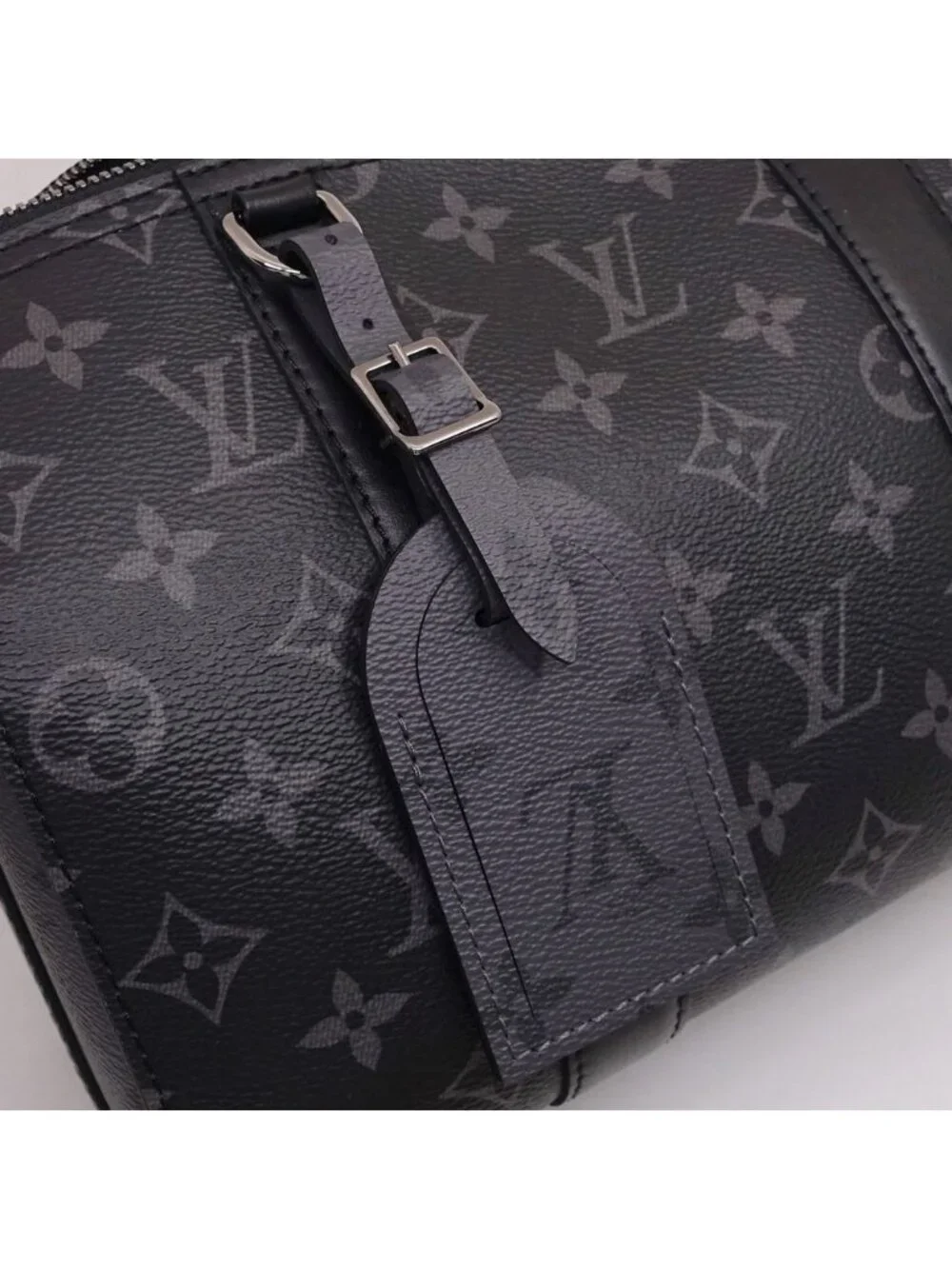 Louis Vuitton City Keepall Shoulder Bag Monogram Eclipse Reverse Black Silver